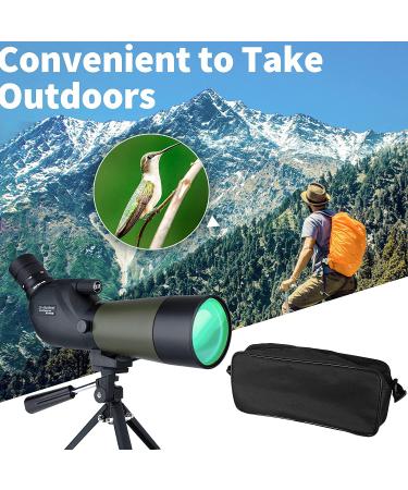Gosky 20-60x60 HD Spotting Scope with Tripod, Carrying Bag & Phone Adapter - BAK4 45 Angled Spotter Scope for Target Shooting, Hunting & Bird Watching - Buy Online on SooperMarket.com