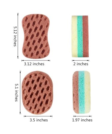 8-Piece Natural Fiber Bath Sponge Set for Gentle Exfoliation and Soothing Body Cleaning - Ideal for Women, Men, and Kids - Buy Online on SooperMarket.com