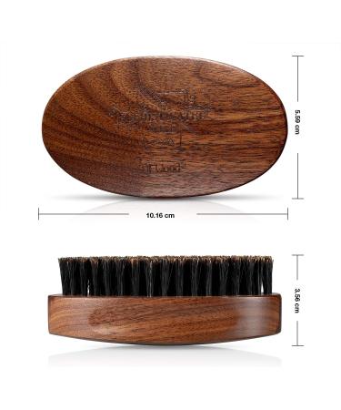 BFWood Boar Bristle Beard Brush - Military Style Walnut Black Wood - Buy Online on SooperMarket.com