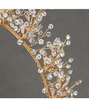 SWEETV Rhinestone Bridal Headband - Gold Wedding Tiara for Bride | Hair Accessories for Women - Buy Online on SooperMarket.com