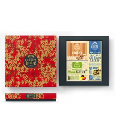 Charles Butler | Gift Box of Handmade Fudge 100g Clotted Cream Fudge 190g and Fruit Drops 100g