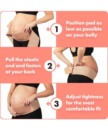 AZMED Maternity Belly Band for Pregnant Women - Pregnancy Support Belt for Abdomen, Pelvic, Waist & Back Pain Relief - Adjustable Maternity Belt for All Stages of Pregnancy & Postpartum - Beige - Buy Online on SooperMarket.com