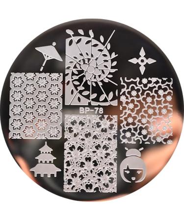 STAMPING STENCIL #BP-78 - Spiral Cherry Blossoms & Geisha Design | Premium Craft Stencils for DIY Projects | International Shipping Available - Buy Online on SooperMarket.com