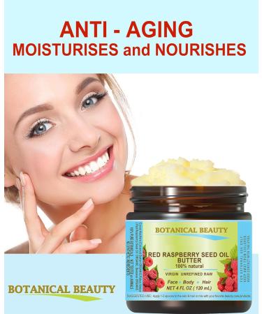 Buy Botanical Beauty Red Raspberry Seed Oil Butter 100% Pure Raw 4 Fl Oz - Natural Cold-Pressed for Face Skin Hair & Nails - Rich in Vitamin E & C - Buy Online on SooperMarket.com