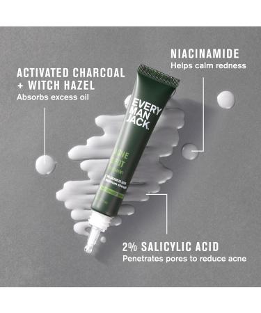 Every Man Jack Acne Spot Treatment - Maximum Strength Skin Clearing Serum with 2% Salicylic Acid & Activated Charcoal - Target Acne Blemishes & Redness - Fast Absorbing 0.5oz (Pack of 1 - Buy Online on SooperMarket.com