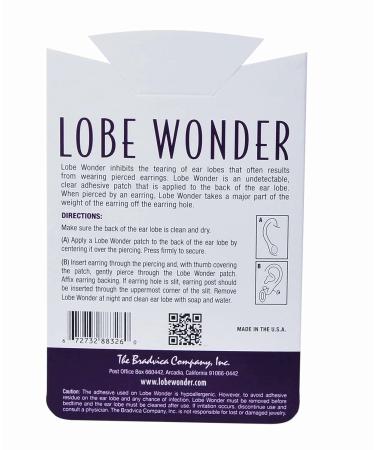 Lobe Wonder Ear Lobe Support Patch - Prevents Torn Piercings - 480 Clear & Latex-Free Patches - Buy Online on SooperMarket.com