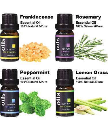 SIPA 100% Pure Aromatherapy Essential Oils Set (8 Pcs) - Lavender, Eucalyptus, Lemon Grass, Rosemary, Tea Tree, Peppermint, Orange, Frankincense - for Diffuser & Humidifier - Buy Online on SooperMarket.com