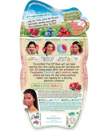 7th Heaven Glitter Easy Peel-Off Mask with Pressed Pomegranate Squeezed Blueberries and Crushed Cranberries to Remove Dirt and Grime Ideal for Normal Combo & Oily Skin - Buy Online on SooperMarket.com
