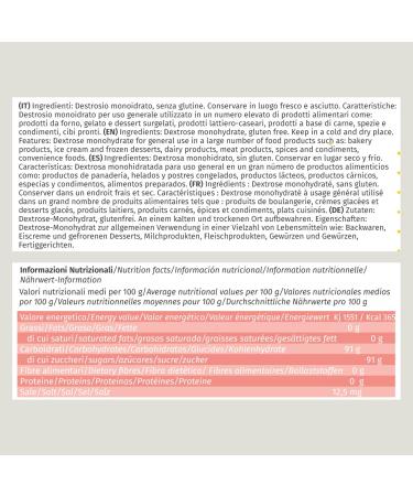 Dolcincasa Com Dextrose Monohydrate - 1kg Crystalline Glucose for Meat Ice Cream & Dietary Supplements | Gluten-Free Frost Protection Agent - Buy Online on SooperMarket.com