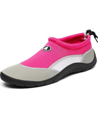 Mishansha Unisex Bathing Shoes Lightweight Breathable Non-Slip Barefoot Shoes with Thick Sole Size 36-46 Magenta Pink 38 EU