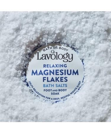 Magnesium Flakes Bath Salts 1kg by Lavology - All Natural, Calming & Relaxing Formula - Buy Online on SooperMarket.com