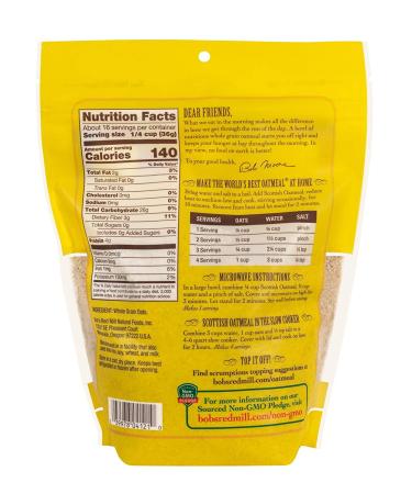 Bob's Red Mill Scottish Oatmeal 20oz - Pack of 4, 1.25lb Resealable Bags - Buy Online on SooperMarket.com