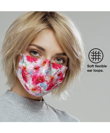 NU R Disposable Face Mask 3Ply Mask with Filter Layer and Elastic Earloop Retail 50pcs/box FLORAL 50PCS - Buy Online on SooperMarket.com