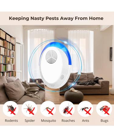 Okutani Ultrasonic Pest Repeller 6 Pack - Indoor Electronic Pest Control for Spiders, Roaches, Insects, Rodents - Mouse Repellent Plugin for Home - White - Buy Online on SooperMarket.com