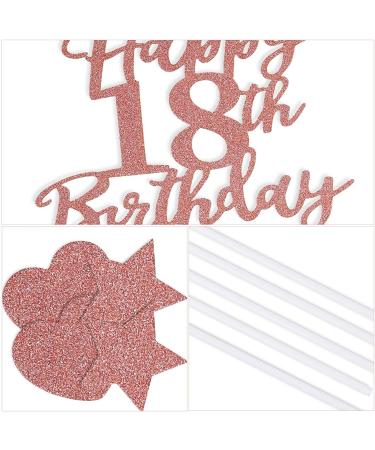 Larchio 18th Birthday Cake Topper  Rose Gold Happy 18th Birthday Cake Topper and Balloon Cake Topper for Girl Birthday Cake Decorations - Buy Online on SooperMarket.com