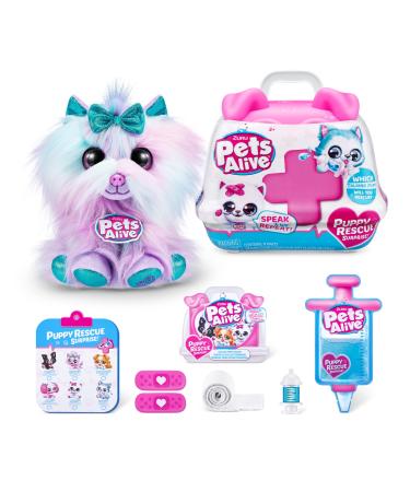 Pets Alive Pet Shop Surprise Series 3 Puppy Rescue by ZURU Yorkshire Nurture Play Soft Toy Unboxing Heal Adopt Interactive Ultra Soft Plushies with Electronic Speak and Repeat (Yorkshire)