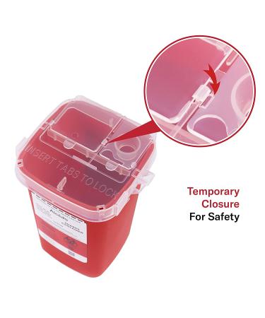 Alcedo Sharps Container 1 Quart (3-Pack) | Biohazard Needle Disposal | Portable for Home & Professional Use - Buy Online on SooperMarket.com