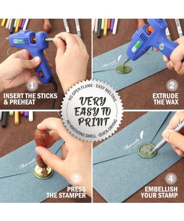 Wax Seal Kit with 40 Black Sealing Wax Sticks, Glue Gun, and Seal Pens - Ideal for Wedding Invitations, Birthday Cards, Envelopes, and Gift Wrapping - Buy Online on SooperMarket.com