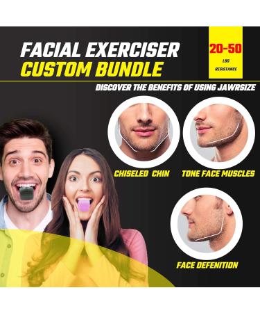 Jawzrsize Pop N Go and Custom Fit Jaw Enhancer Bundles- Jaw Face and Neck Exerciser and Toner Guys Pack - Buy Online on SooperMarket.com