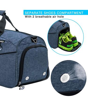 Kuston Sports Gym Bag with Shoes Compartment & Wet Pocket - Blue | Duffel Bag for Men and Women - Buy Online on SooperMarket.com