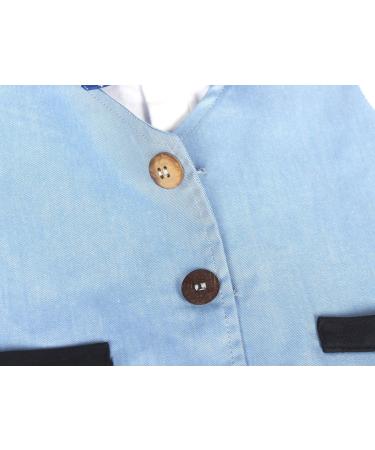AmzBarley Baby Boys Gentleman's Tuxedo Romper Suit Blue | Long/Short Sleeve Dress Shirt Pants Vest Bowtie | Birthday Party Outfit | 3-6 Months - Buy Online on SooperMarket.com
