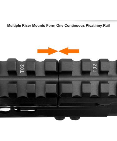 UTG Unisex Super Slim Picatinny Riser Mount - 0.83 Height 3 Slots Black - Ideal for International Shipping - Buy Online on SooperMarket.com