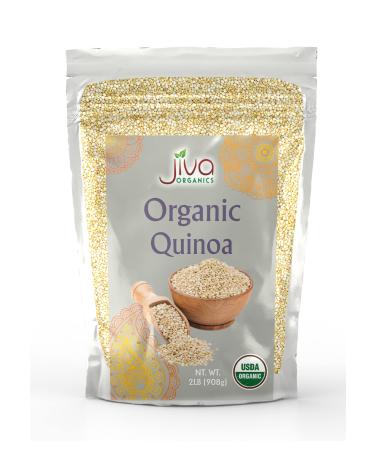 Jiva Organic White Whole Grain Quinoa 2 Pound Vacuum Sealed Bag - Ready to cook, Grown in India