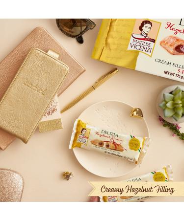 Delizia Hazelnut Cream Puff Pastry Rolls 4-Pack - Made in Italy | All-Natural Kosher Dairy - 4.41oz (125g) Box by Matilde Vicenzi - Buy Online on SooperMarket.com