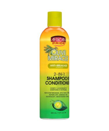 African Pride Olive Miracle 2-in-1 Shampoo & Conditioner 12 oz (Pack of 9)
