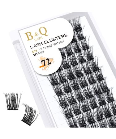 Cluster Lashes 72 Clusters B&Q Lash Clusters D Curl Individual Cluster Lashes Natural Eyelash Clusters DIY Lash Extensions Soft Fluffy Cluster Eyelash Extensions (B35-D-16mm) D-16 mm B 35