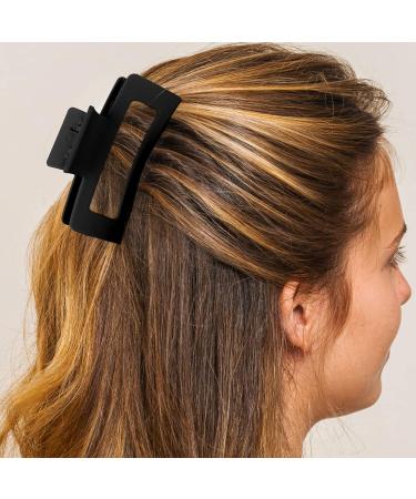 2 Pack Matte Square Claw Clips 3.5 Inch Medium Hair Clamps - Non-slip & Fashionable Hair Accessories for Women and Girls - Buy Online on SooperMarket.com