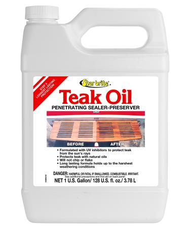 STAR BRITE Teak Oil - Long Lasting, Penetrating, Sealer & Preserver - With UV Inhibitors - For the Harshest Weather Conditions 1 Gallon