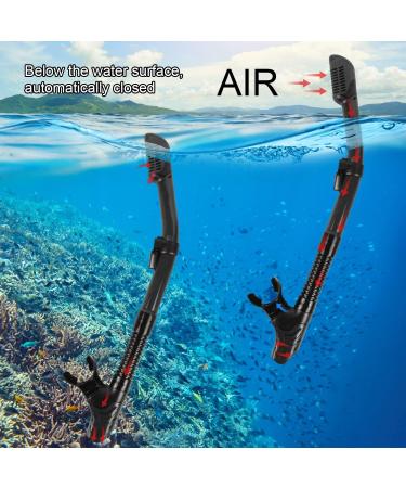 PIYAZI Adult Snorkel Set - Panoramic Wide View Mask, Anti-Fog Glass, Full Dry Top Snorkel - Perfect for Scuba Diving and Swimming - Includes Travel Bag and Ear Plug - Black - Buy Online on SooperMarket.com