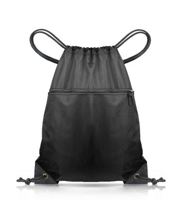 Chepepula gym bag with black cord cord swimming cord struggle PE bags for women and men trip beach school bag with waterproof for children boys girls black ...