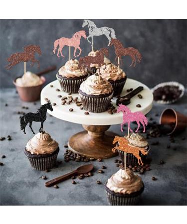 Rsstarxi 24 Pack Horse Cupcake Toppers Horse Cake Decoration Animal Horse Cupcake Picks for Horse Racing Party Equestrian Themed Birthday Baby Shower Party Decorations Multi - Buy Online on SooperMarket.com