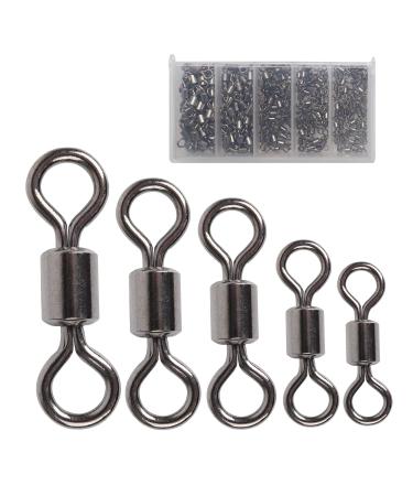 Facikono Fishing Barrel Swivels Set, 210pcs Rolling Bearing Snap Connector for Saltwater Freshwater Fishing