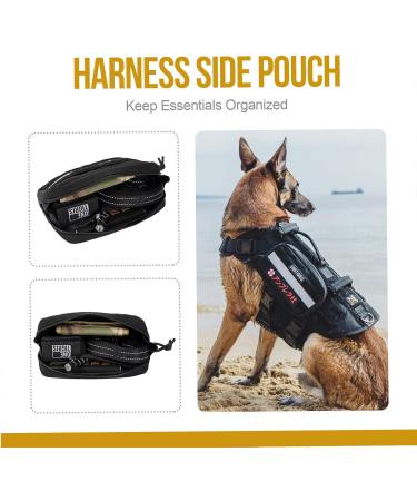 Oneigris Large Dog Feed Bag Set - 2 Pieces Reflective Tactical Training & Walking Bags Ideal for Tactical Dog Harness - Black - Buy Online on SooperMarket.com