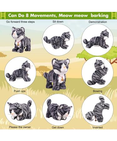 Marsjoy Interactive Robot Cat Plush Toy - Gray Pattern, Electronic Pet for Girls, Kids - 12 inches - Buy Online on SooperMarket.com