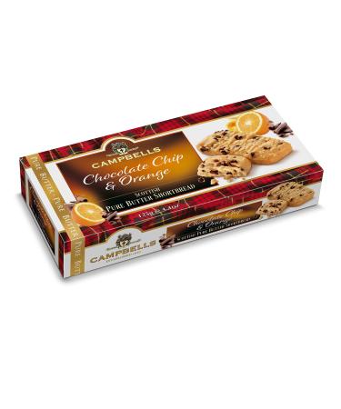 Campbells Shortbread - Choc Chip & Orange 125g Shortbread Finger Carton