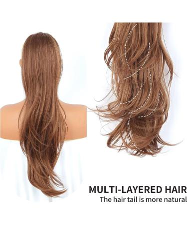 PORSMEER Auburn Brown Synthetic Drawstring Ponytail Extension - 26 Inch Natural Straight Wavy Hairpiece for Women and Girls - Buy Online on SooperMarket.com