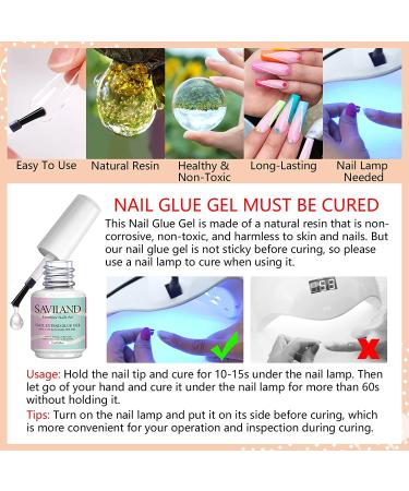 Saviland 15ML 4-in-1 UV Nail Glue Gel for Professional Fake Nails - Curing Required - Buy Online on SooperMarket.com