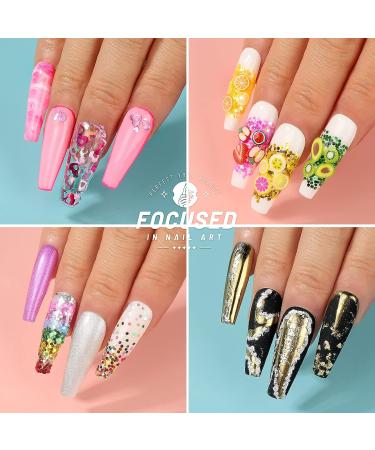 Nail Art Designs: Foil Stickers, Gems, Rhinestones, Fruit Slices, Glitter, Sequins & Holographic Decor Set B - Buy Online on SooperMarket.com