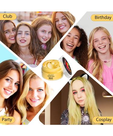 Buy Yellow Hair Color Wax - Washable Temporary Dye for Men Women & Kids | Perfect for Halloween Parties Cosplay & More - Buy Online on SooperMarket.com