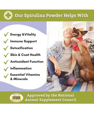 Wholistic Pet Organics Organic Spirulina Powder for Dogs - 4 Oz Superfood Multivitamin Supplement - Buy Online on SooperMarket.com