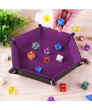 SIQUK Double Sided Dice Tray - Folding Hexagon PU Leather and Velvet Holder - Buy Online on SooperMarket.com