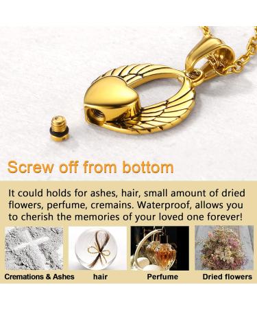 U7 Women's Cremation Urn Neck Chain | Celtic Knot Dog Feet Wings & Crucifix Pendant | Stainless Steel Fire Burial Jewelry - Buy Online on SooperMarket.com