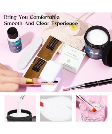 MIZHSE Nail Builder Gel Kit 3.53OZ Larger Capacity Milky White Builder Gel for Nails UV/LED Clear Hard Gel Builder Base Nail Strengthener Extension Gel with Nail Brush Clean Gel for Home Salon Milky White 3.53 Oz - Buy Online on SooperMarket.com