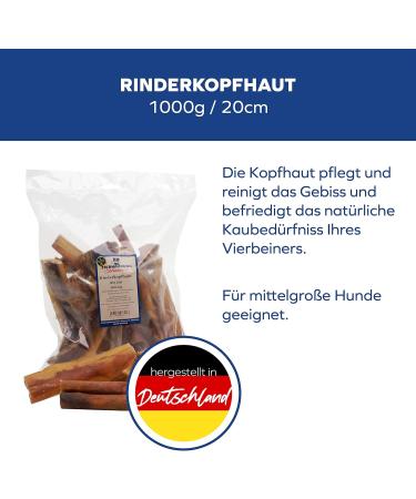 Schwenner Pet Food - Dried Beef Head Skin for Dogs | Dental Care Snacks - 1kg (20cm Pack) - Buy Online on SooperMarket.com