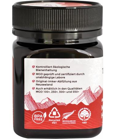 Manuka Honey MGO 400+ BIO 250 g - TRANZALPINE - Buy Online on SooperMarket.com