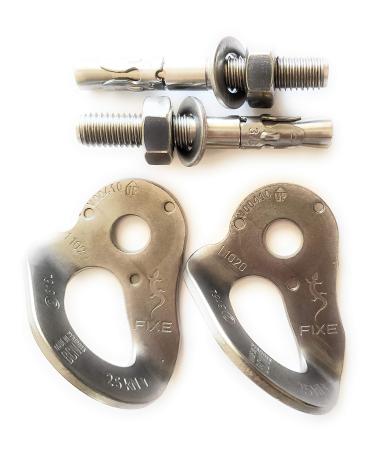 Fixe 316 Stainless Steel 3/8 Bolt Hanger & 304 SS 3/8 x 2 3/4 Wedge Bolt Combo - 2 Pack